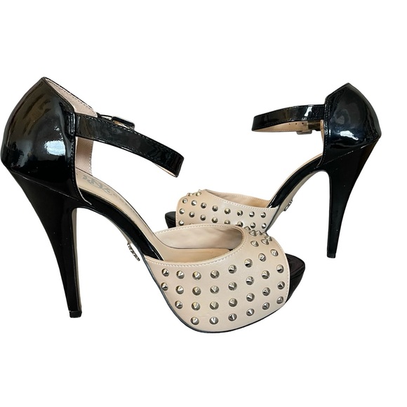 Rock & Republic Heels Studded Platform Vegan Patent Leather Kurttan Size 7 - Picture 4 of 8